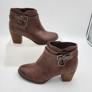 Michael By Michael Shannon Blair Brown Ankle Booties Size 7.5